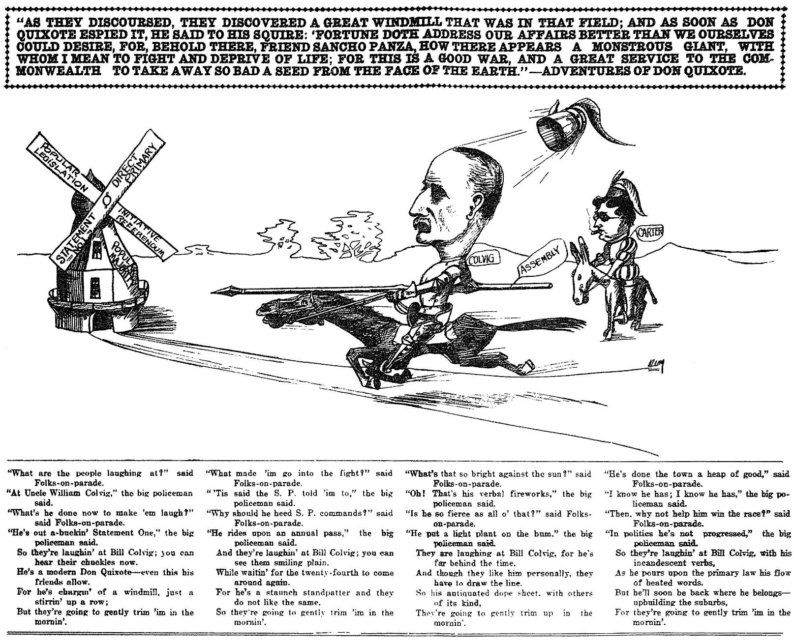 William M. Colvig political cartoon, 1910-9-19MMT