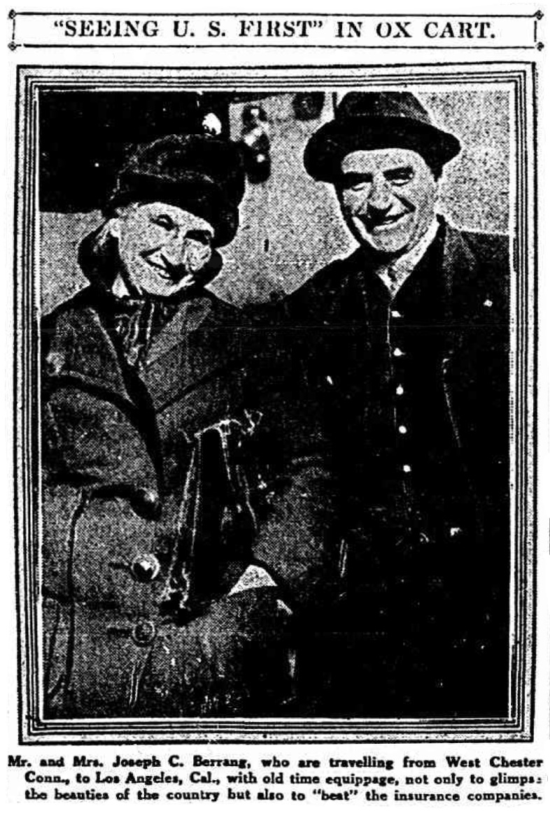 Mr. and Mrs. Joseph C. Berrang, January 19, 1921 New York Evening Telegram
