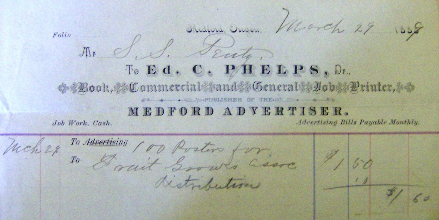 Fruit Growers Association receipt, 1889