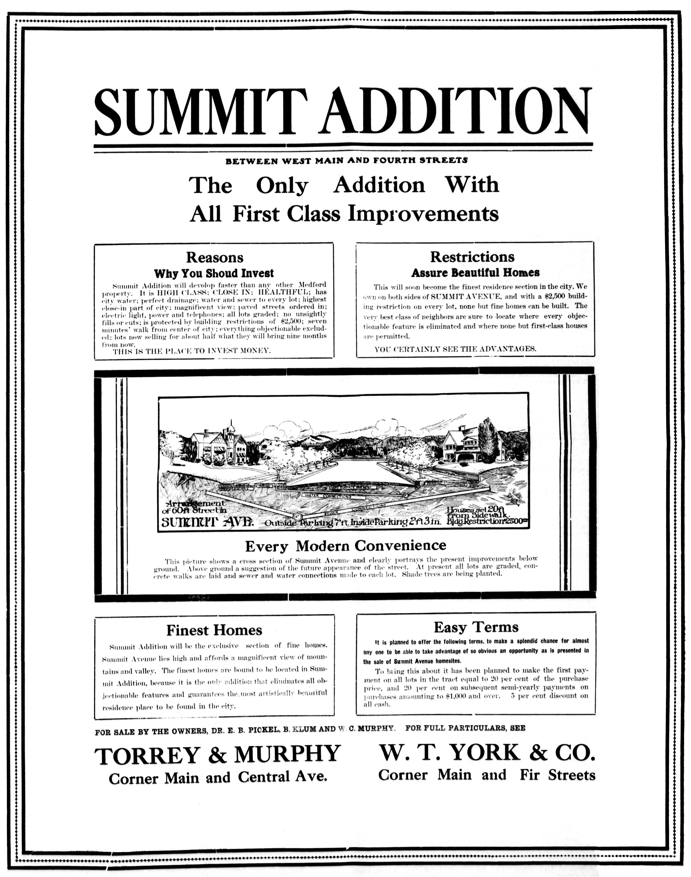 Sunset Addition ad, May 12, 1910 Medford Mail Tribune