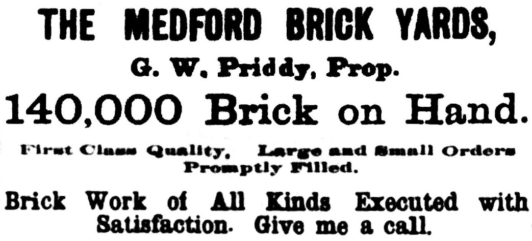 Medford Brick Yards, October 28, 1892 Democratic Times