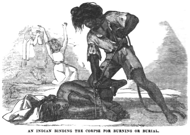 Indian cremation, April 1859 Hutchings' Illustrated California Magazine