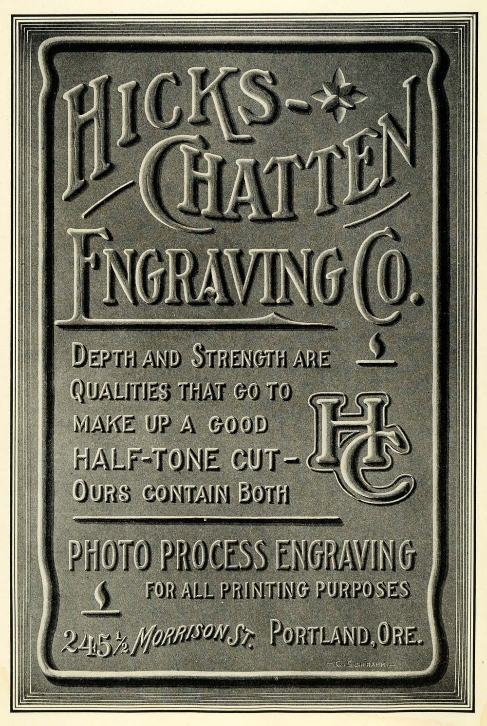 Hicks Chatten Engraving Co. ad 1904