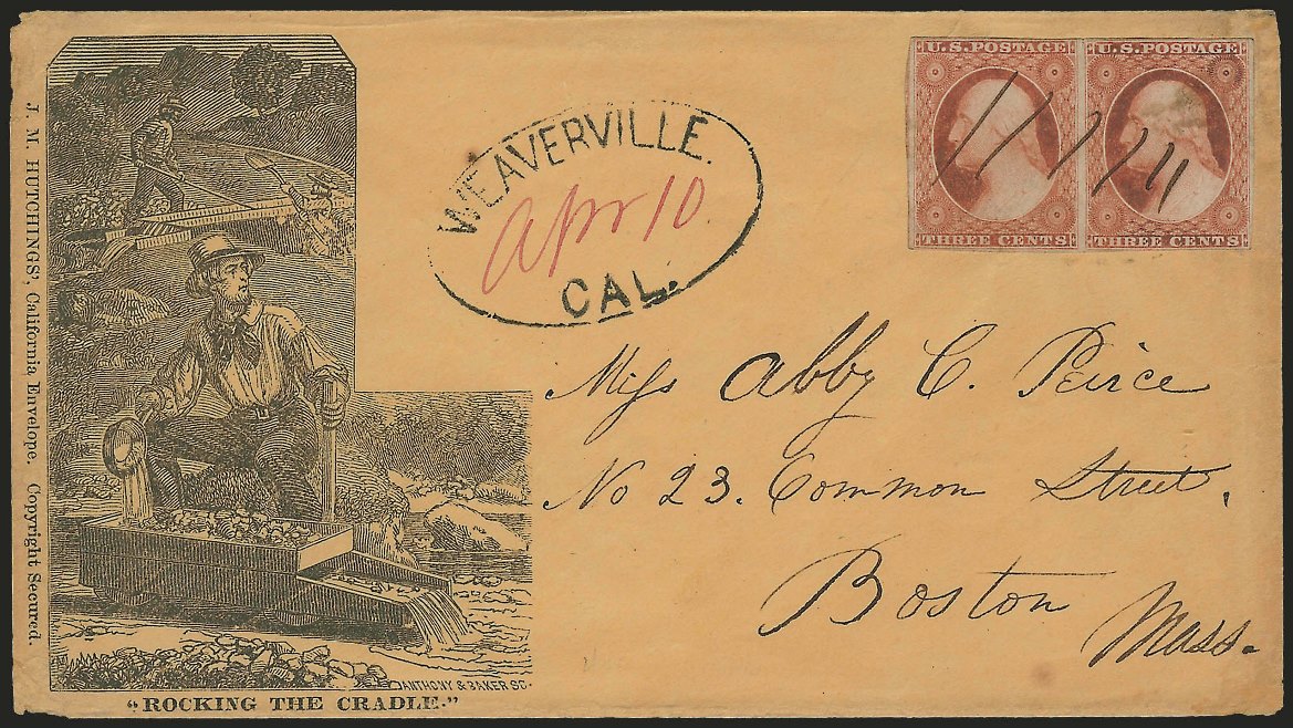 James Mason Hutchings envelope, "Rocking the Cradle"--courtesy Siegel Auctions