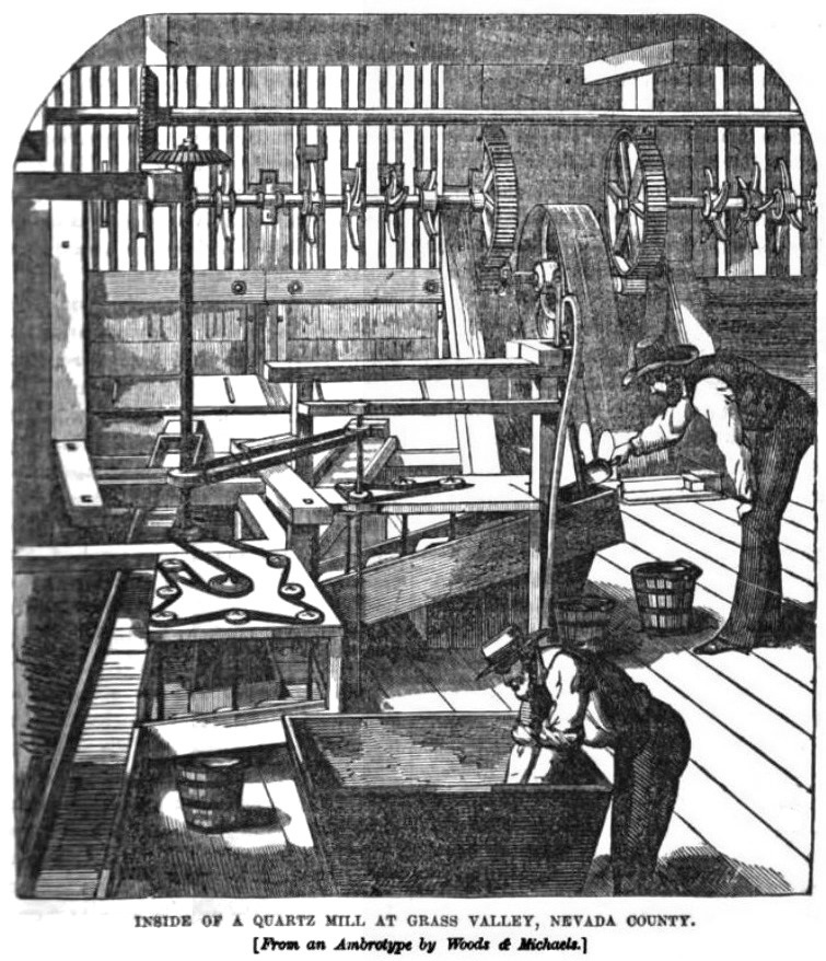Quartz Mill, October 1857 Hutchings' Illustrated California Magazine
