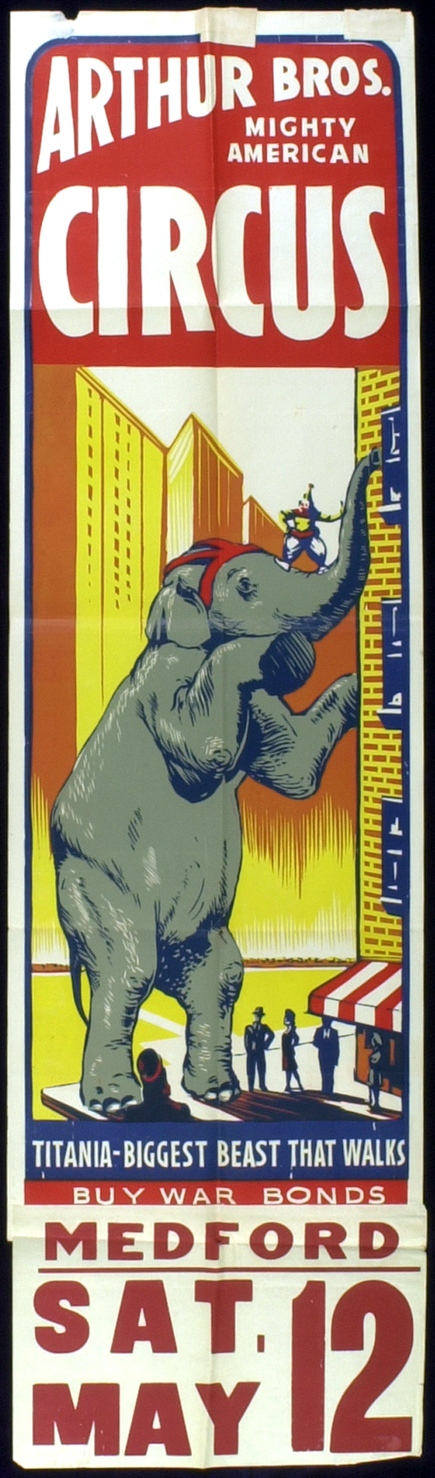Arthur Circus poster, 1945 Medford