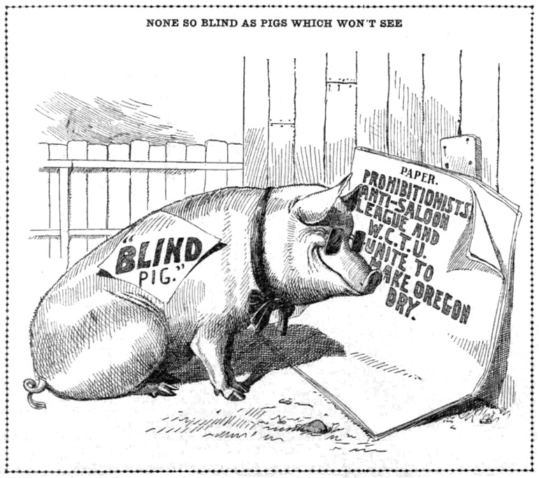 Prohibition cartoon, March 23, 1909 Oregonian