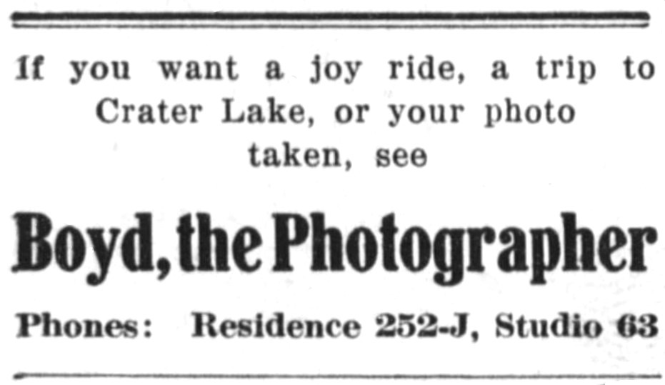 Henry J. Boyd ad, June 12, 1913 Ashland Tidings