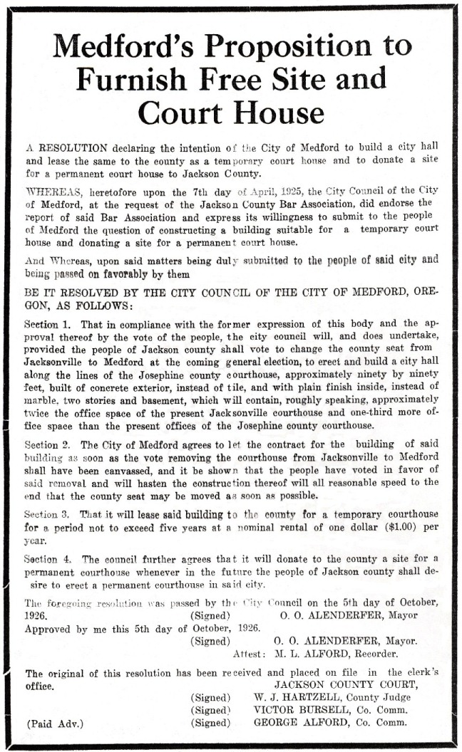 November 1, 1927 Medford Mail Tribune