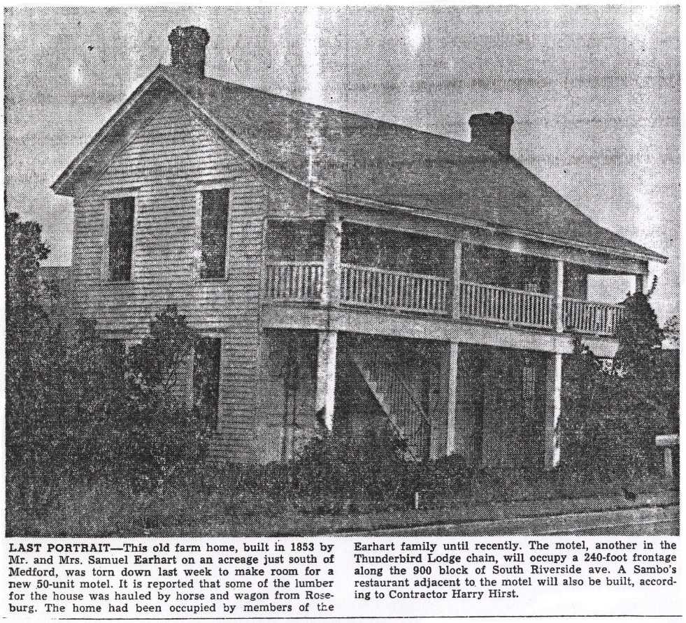 Earhart House, November 4, 1960 Medford Mail Tribune