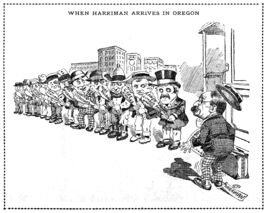 Edward Harriman arrives, August 15, 1907 Oregonian