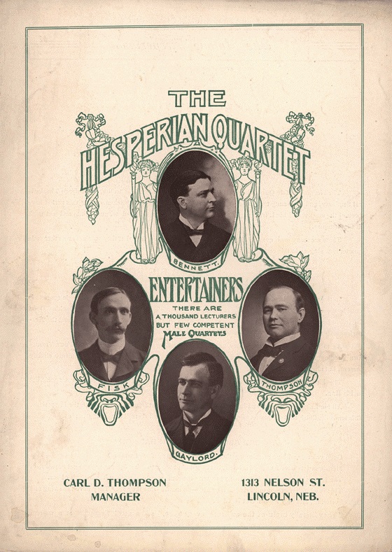 Hesperian Quartet Program, circa 1908