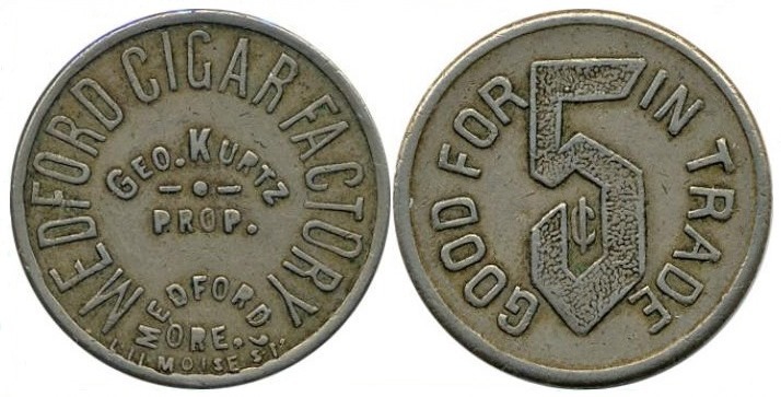 George Kurtz Cigar Factory Token, Medford, Oregon