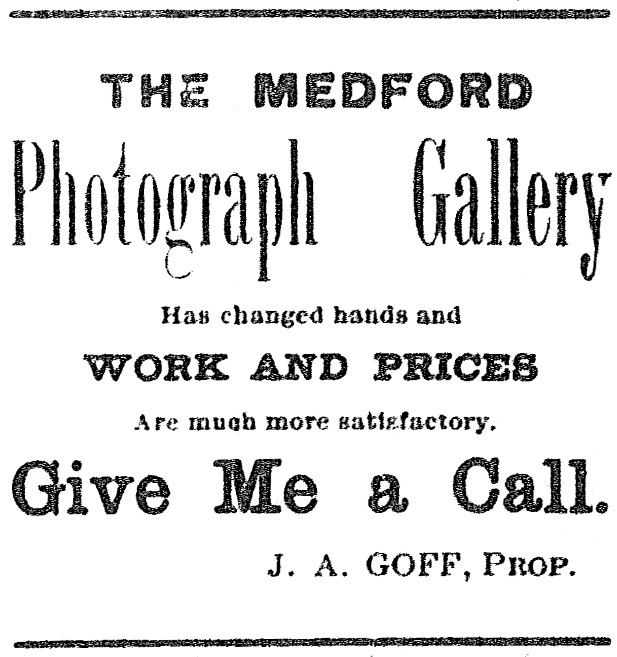 J. A. Goff ad, June 3, 1892 Southern Oregon Mail