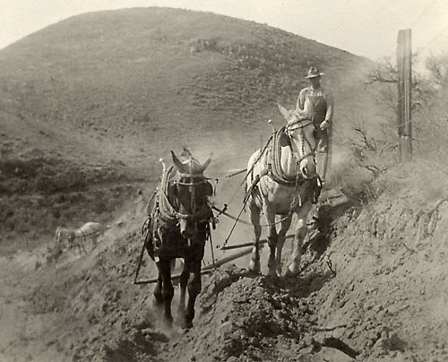 Digging an Irrigation Ditch, circa 1910