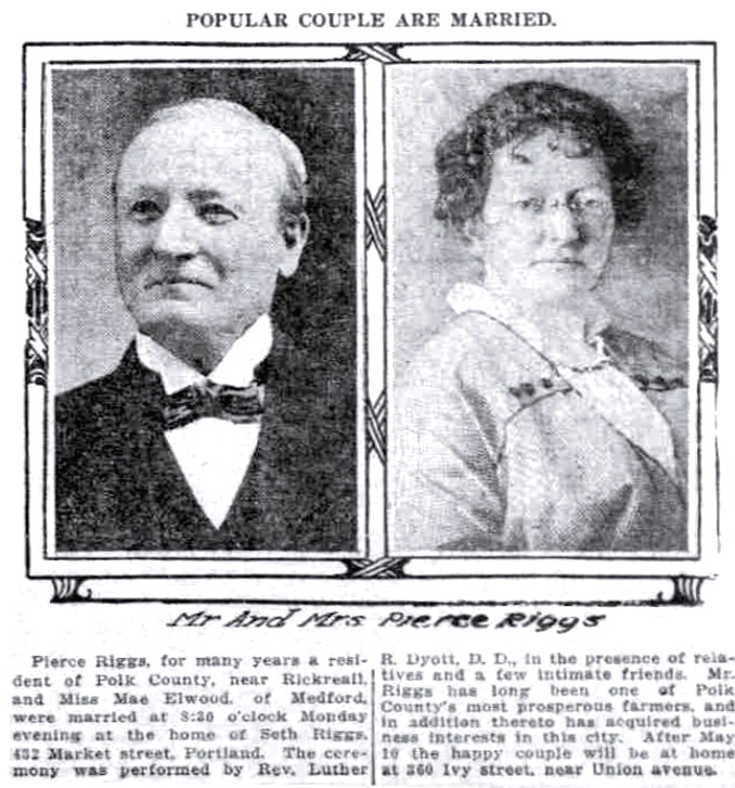 Mae Elwood Riggs, April 11, 1915 Sunday Oregonian