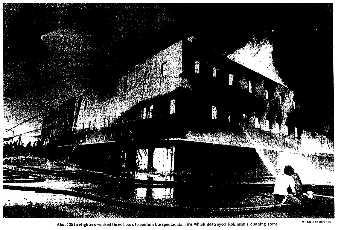 Robinson's Fire, May 18, 1978 Medford Mail Tribune