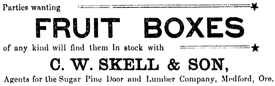 C. W. Skeel ad, August 11, 1893 Medford Mail