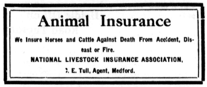 Charles Tull ad, April 15, 1910 Medford Mail Tribune