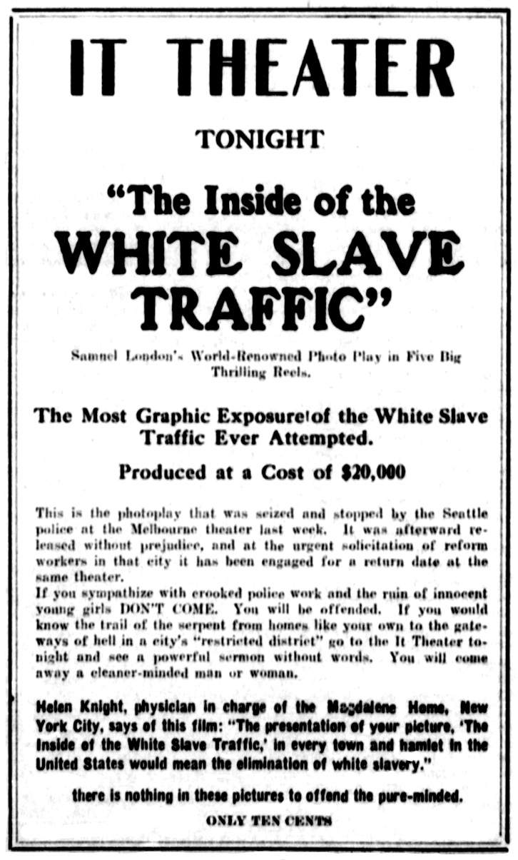 "The Inside of the White Slave Traffic," May 10, 1915 Medford Mail Tribune